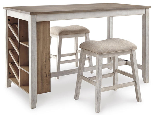 Mesa de comedor de altura de mostrador y 2 taburetes de bar Skempton