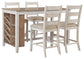 Mesa de comedor de altura de mostrador y 4 taburetes de bar Skempton
