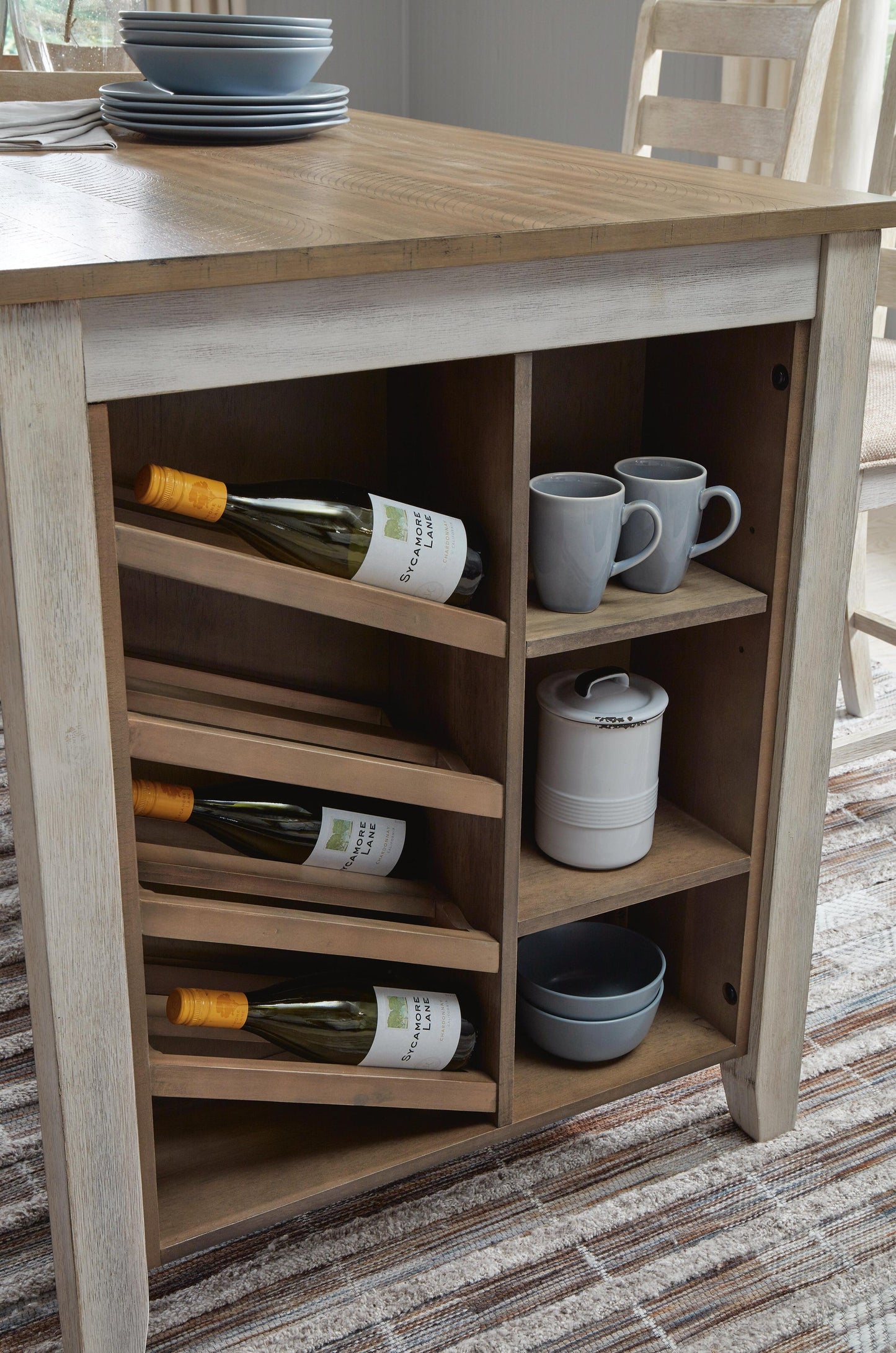 Mesa de comedor de altura de mostrador y 4 taburetes de bar Skempton