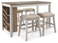 Mesa de comedor de altura de mostrador y 4 taburetes de bar Skempton