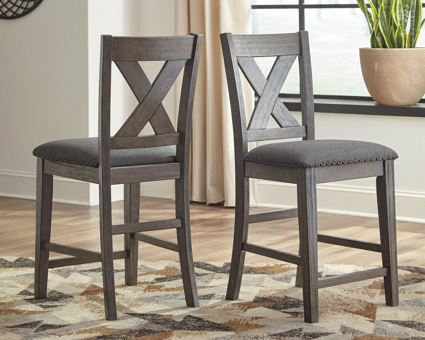 Mesa de comedor de altura de mostrador y 4 taburetes de bar Caitbrook