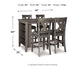 Mesa de comedor de altura de mostrador y 4 taburetes de bar Caitbrook