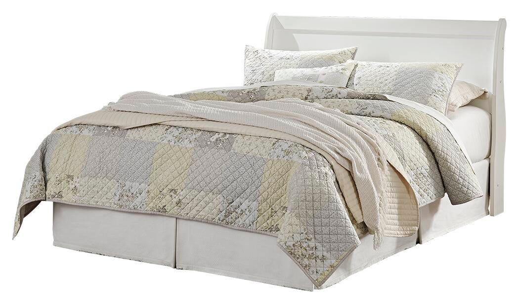 Cabecero de cama Queen con espejo y estilo trineo Anarasia