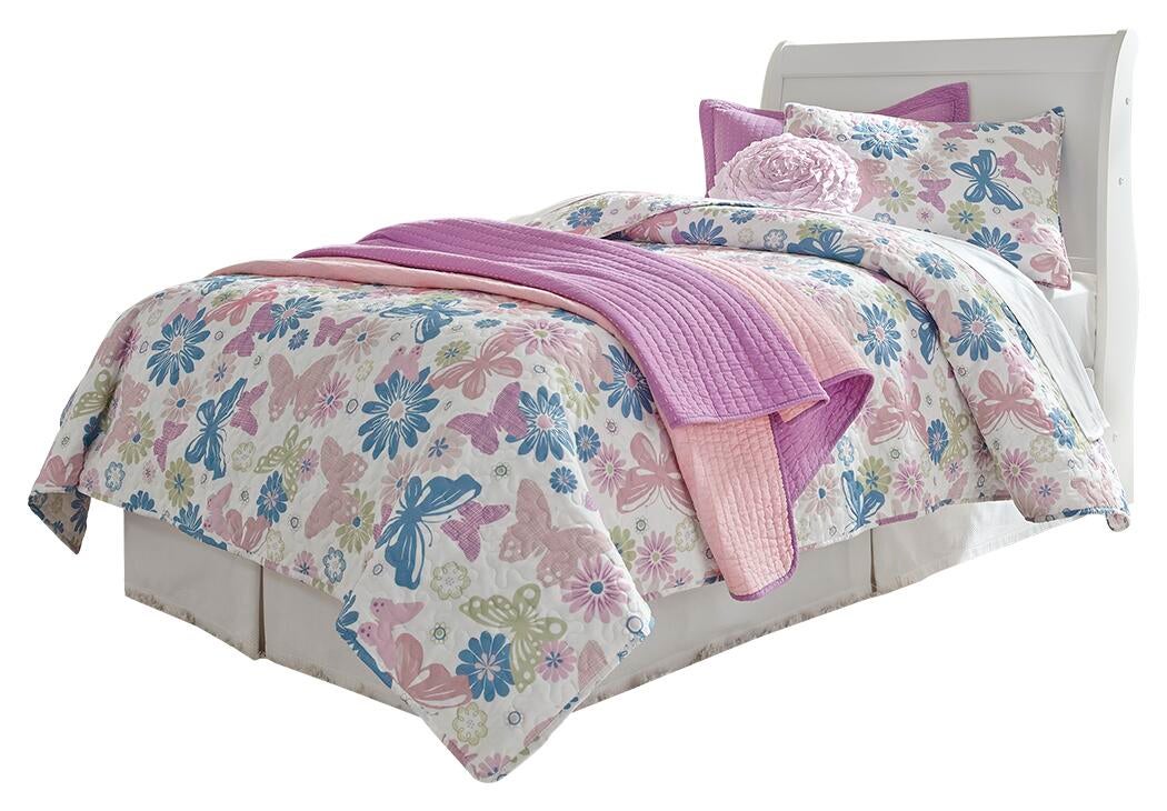 Cabecero de cama Anarasia Twin con tocador con espejo