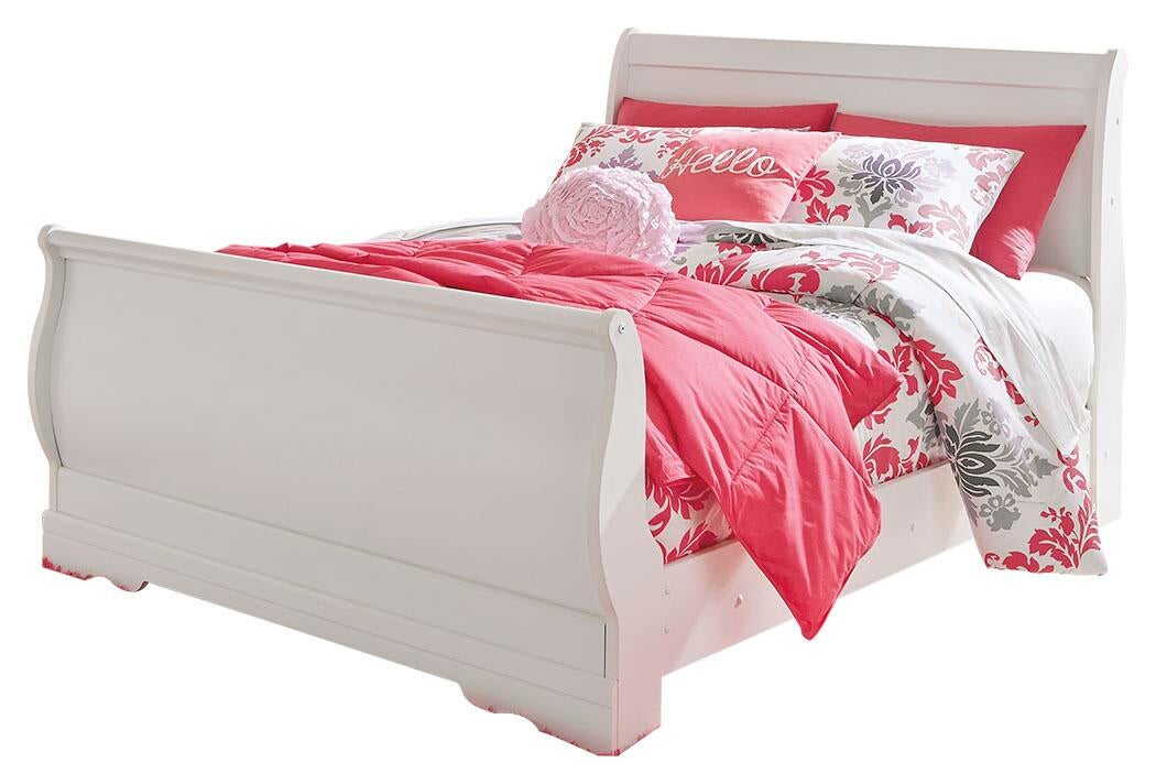 Cama Anarasia con dosel, tocador con espejo, arcón y mesita de noche