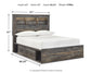 Cama con estantería completa Drystan con 4 cajones de almacenamiento y tocador con espejo