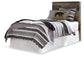 Cabecero de cama con dos paneles y tocador con espejo Derekson