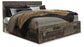 Cama King con 4 cajones de almacenamiento y tocador con espejo Derekson