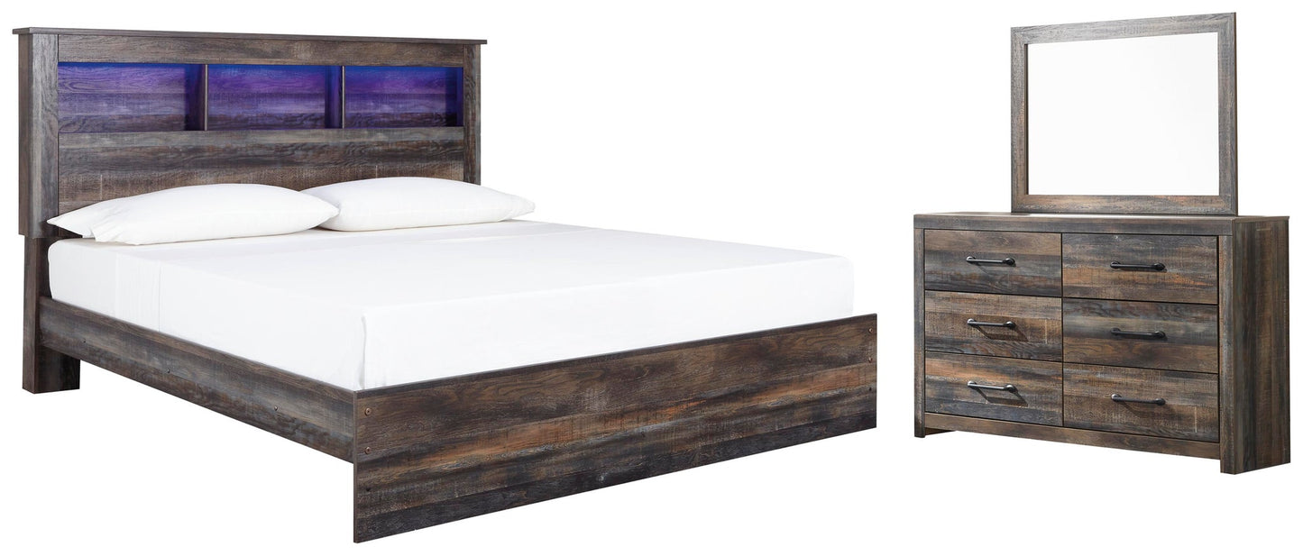 Cama con estantes para libros y tocador con espejo Drystan King