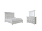 Cama tamaño queen con paneles y tocador con espejo Kanwyn