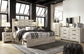 Cama King con 4 cajones de almacenamiento, tocador con espejo, cómoda y mesita de noche Cambeck