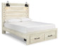 Cama con paneles Cambeck con 2 cajones de almacenamiento y tocador con espejo