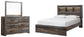 Cama Queen con estantería y tocador con espejo Drystan