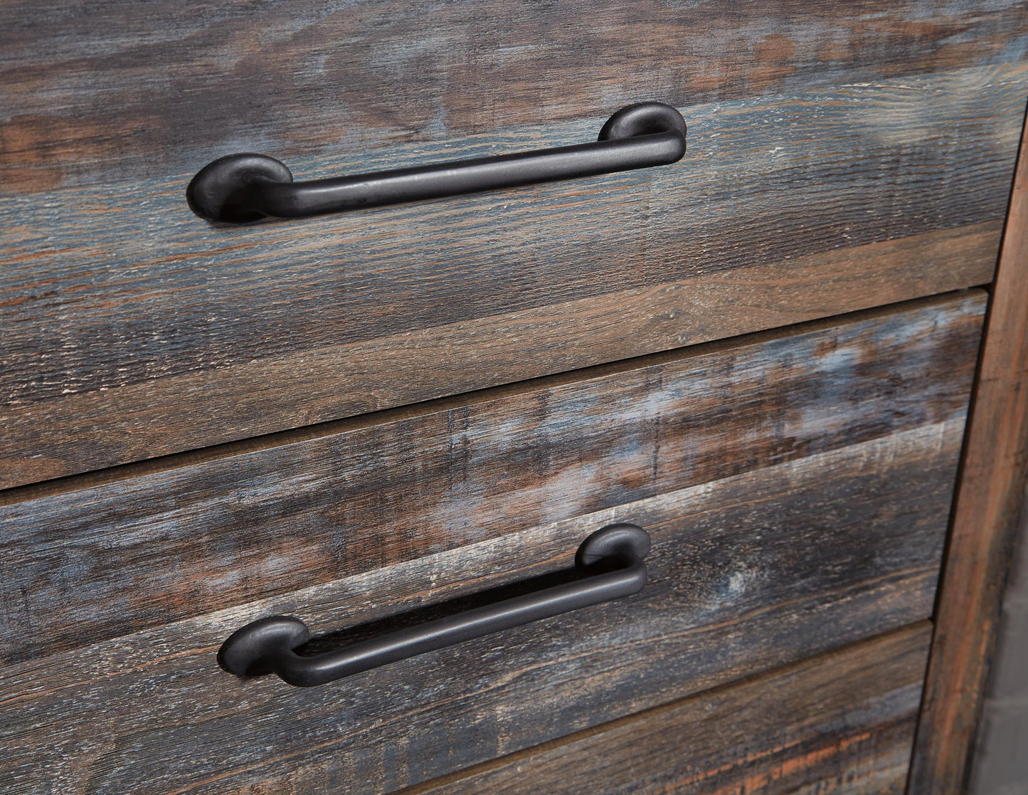Cama con estantería Drystan Queen con 2 cajones de almacenamiento, tocador con espejo, cómoda y mesita de noche