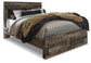 Cama Queen con dos cajones de almacenamiento y tocador con espejo Derekson