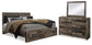 Cama King con dos cajones de almacenamiento y tocador con espejo Derekson