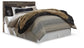 Cabecero de cama tamaño queen o completo Derekson con tocador con espejo, cómoda y mesita de noche