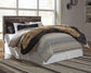 Cabecero de cama tamaño queen o completo Derekson con tocador con espejo, cómoda y mesita de noche