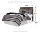 Cabecero de cama Derekson con paneles completos, tocador con espejo, cómoda y mesita de noche