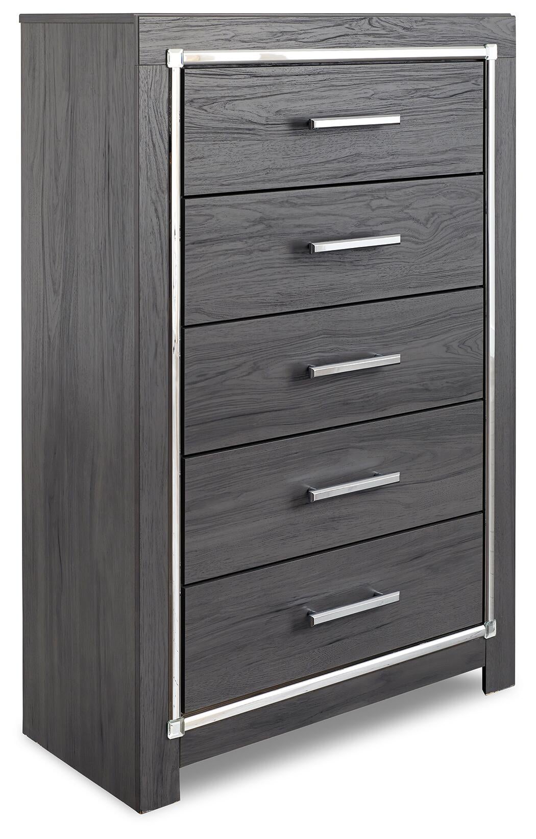 Cabecero de cama tapizado completo Lodanna con tocador con espejo, cómoda y mesita de noche