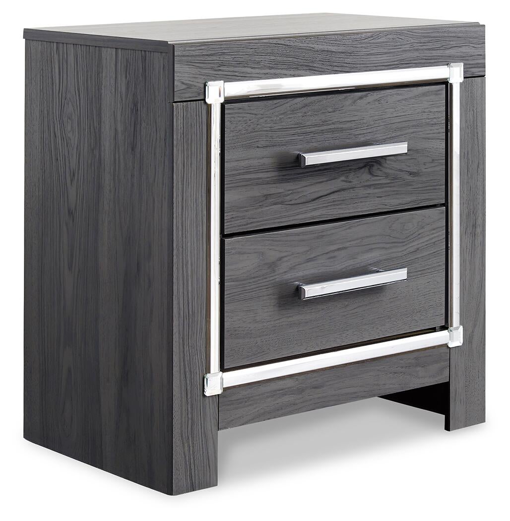 Cabecero de cama tapizado completo Lodanna con tocador con espejo, cómoda y mesita de noche