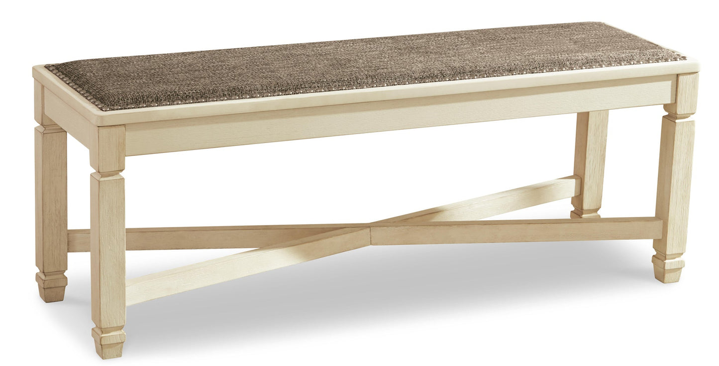 Mesa de comedor Bolanburg con 2 sillas y 2 bancos