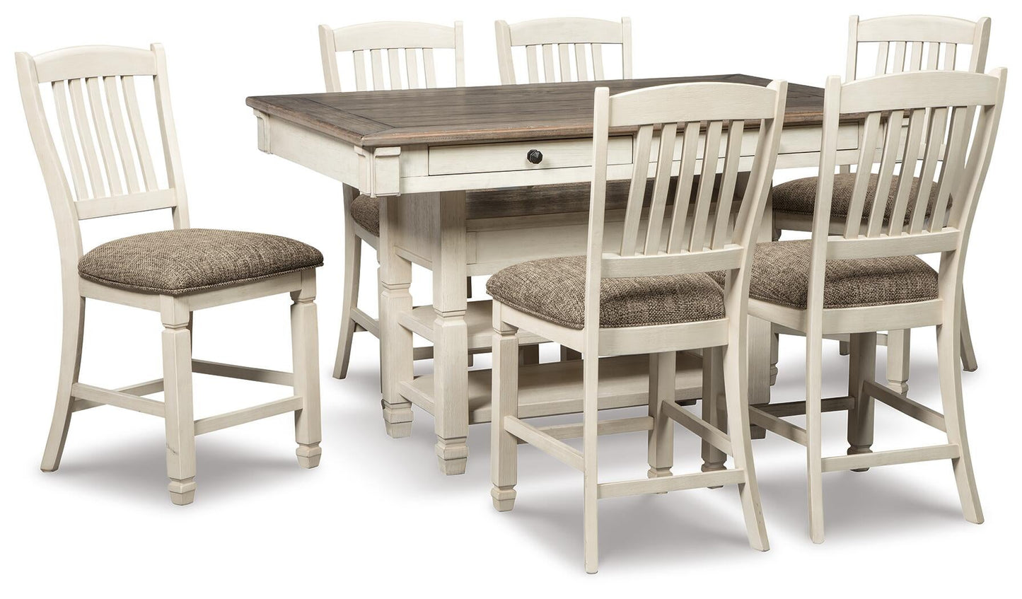 Mesa de comedor de altura de mostrador y 6 taburetes de bar de Bolanburg