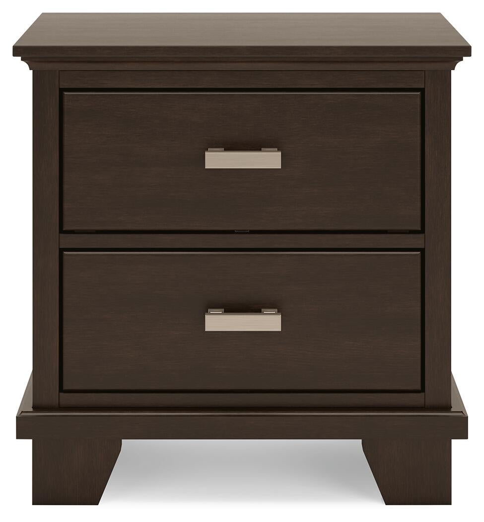 Covetown California King Panel Bed with Mirrored Dresser and Nightstand