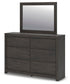 Fraluna King Panel Bed, Dresser, Mirror, Chest and Nightstand