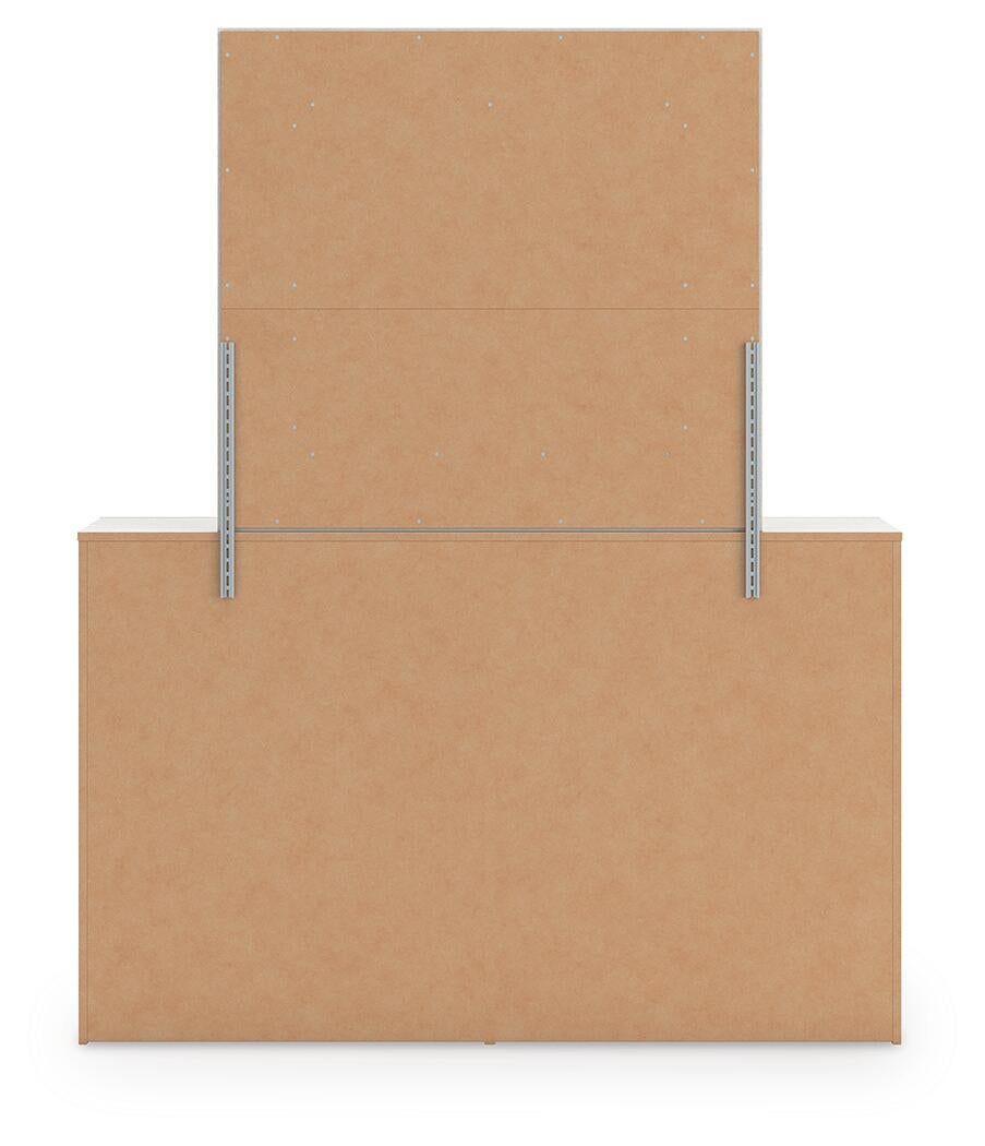 Zuraleus King Upholstered Panel Bed, Dresser and Mirror