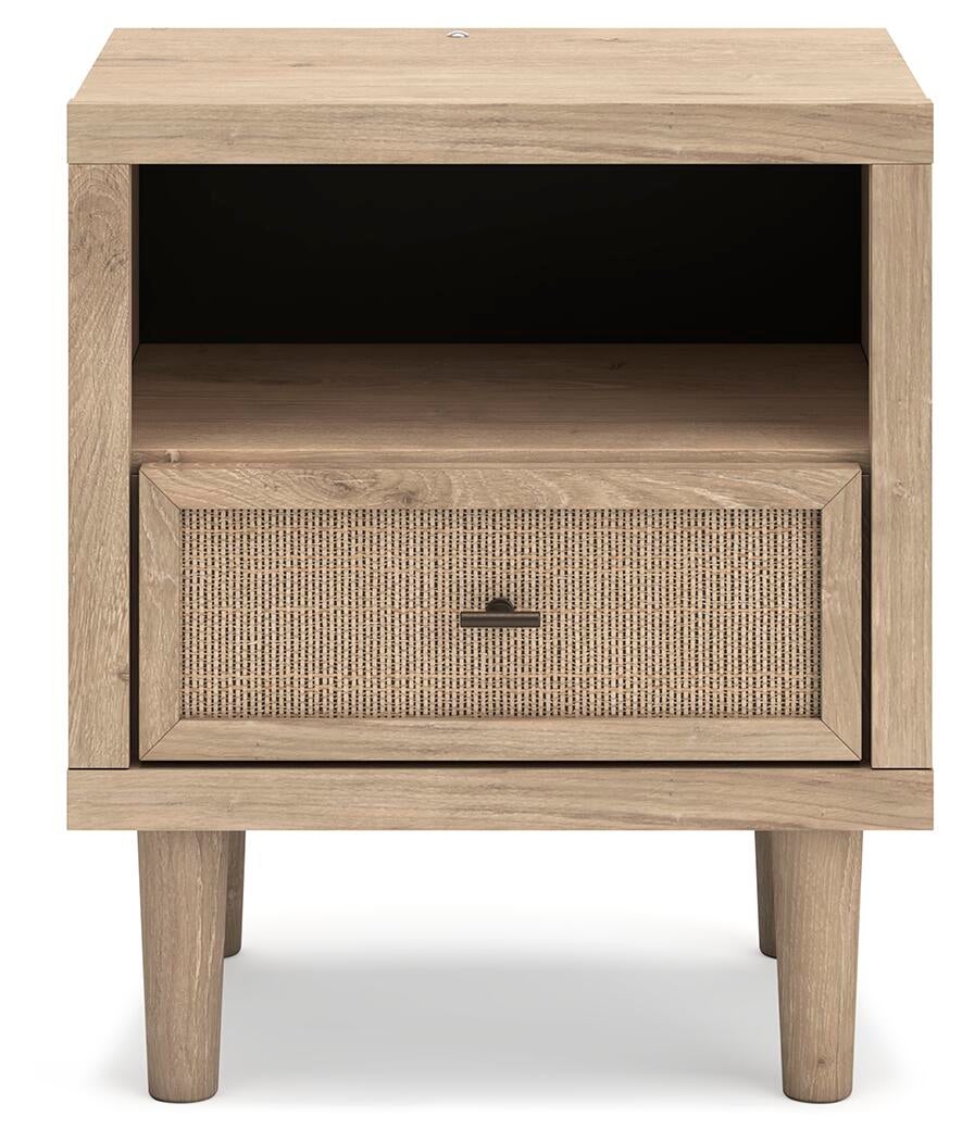 Cielden King Upholstered Bed with Roll Slats, Dresser, Mirror, Chest and Nightstand