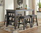 Mesa de comedor de altura de mostrador y 4 taburetes de bar Caitbrook