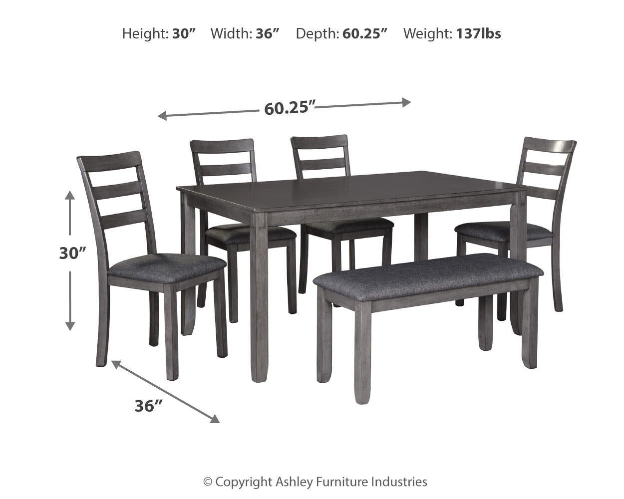 Juego de mesa RECT DRM de Bridson (6 piezas)