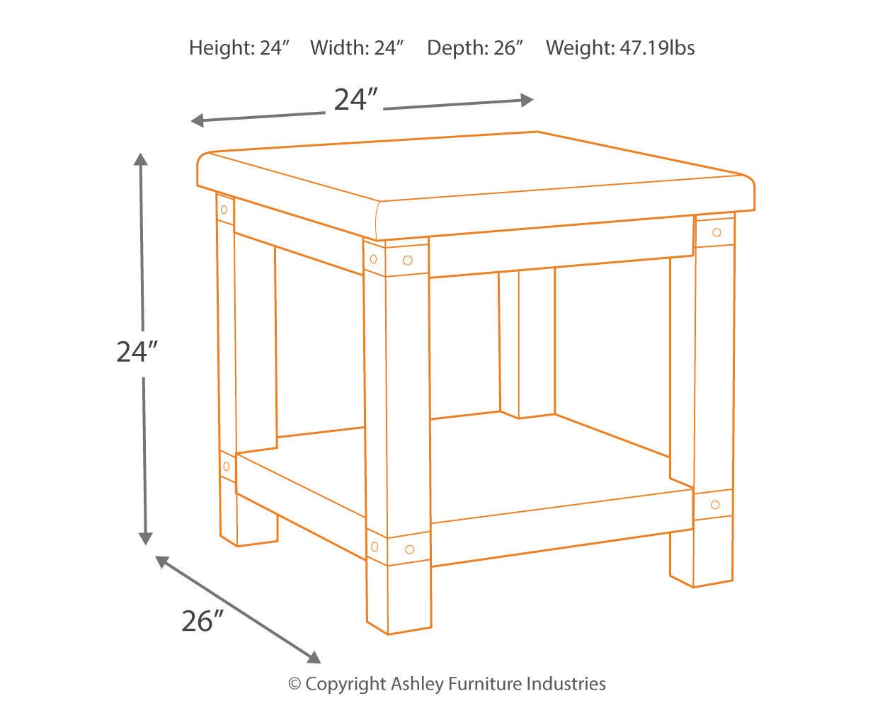 Carynhurst Rectangular End Table