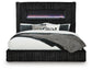 Tayleena King Upholstered Bed with Fireplace and Wireless Audio