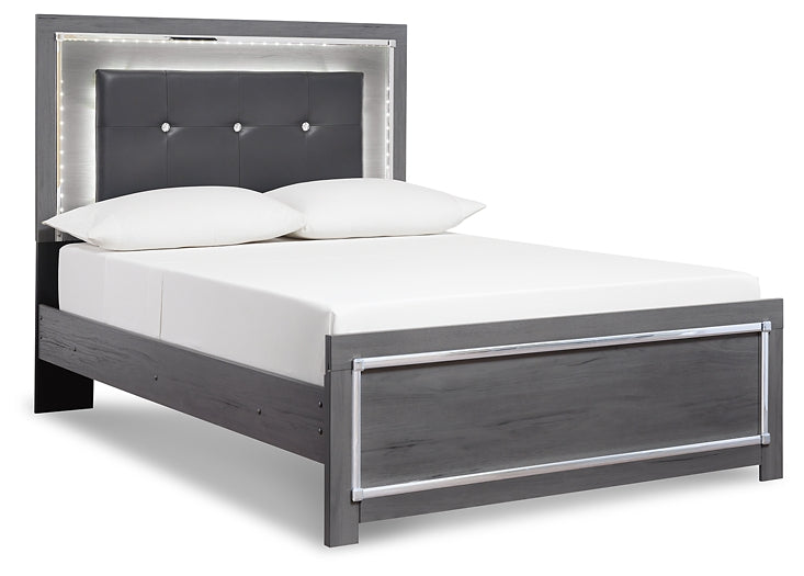 Lodanna Queen Panel Bed with Mirrored Dresser, Chest and 2 Nightstands
