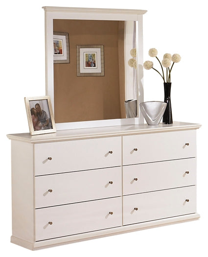 Bostwick Shoals Queen/Full Panel Headboard with Mirrored Dresser, Chest and 2 Nightstands