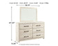 Cambeck King/California King Upholstered Panel Headboard with Mirrored Dresser
