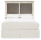 Cambeck King/California King Upholstered Panel Headboard with Mirrored Dresser, Chest and 2 Nightstands