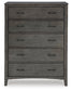 Montillan Queen Panel Bed with Mirrored Dresser, Chest and 2 Nightstands