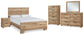 Hyanna Queen Panel Bed with Mirrored Dresser, Chest and Nightstand