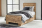 Hyanna Twin Panel Bed with Storage with Mirrored Dresser and Nightstand