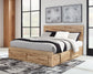 Hyanna King Panel Storage Bed with Mirrored Dresser and Nightstand