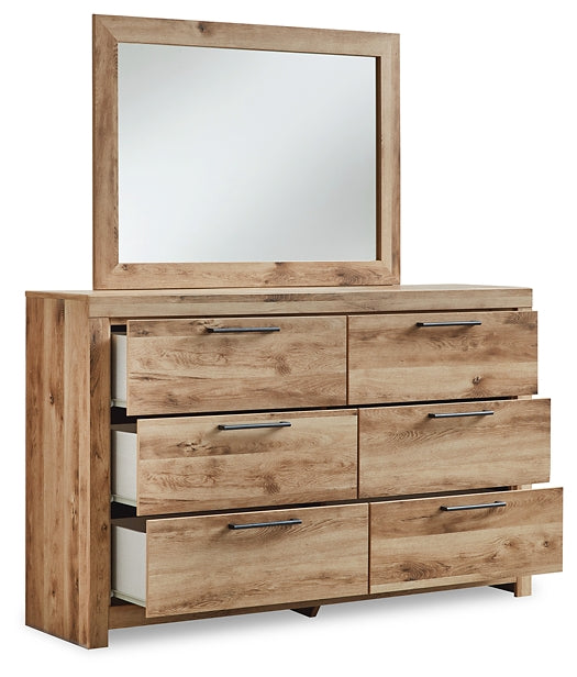 Hyanna King Panel Storage Bed with Mirrored Dresser, Chest and Nightstand