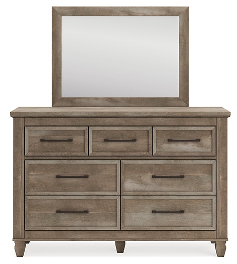 Yarbeck Queen Panel Bed with Storage with Mirrored Dresser, Chest and Nightstand