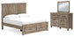 Yarbeck King Panel Bed with Storage with Mirrored Dresser