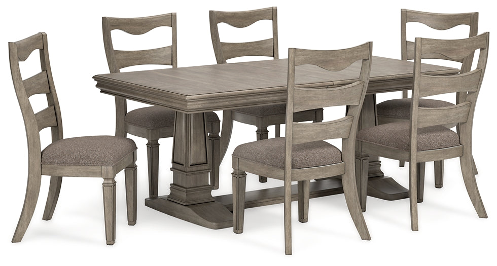 Lexorne Dining Table and 6 Chairs with Storage