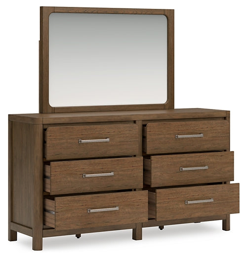Cabalynn Queen Panel Bed with Storage with Mirrored Dresser and Nightstand