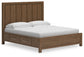 Cabalynn California King Panel Bed with Storage with Mirrored Dresser, Chest and 2 Nightstands