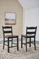 Valebeck Counter Height Dining Table and 4 Barstools with Storage